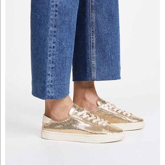 soludos gold sneakers